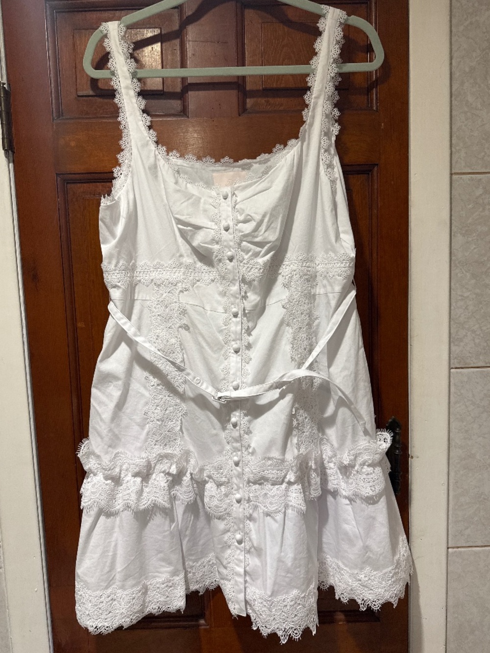 Aziza Embellished Button-Front Mini Dress - Picture 4 of 6